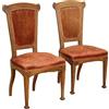 Coppia Sedie antiche Liberty Fine '800 Legno Radica di Noce Imbottito