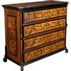 Mobile Canterano Antico Barocchetto Lombardo '700 Radica noce Bronzo