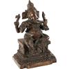 Ganesha Scultura Antica '900 Bronzo Posizione Lalitashana Oggettistica