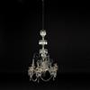 Lampadario Antico Italia '800 Pendenti Vetro Bobeches Lampada 6 luci