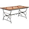Tavolo Antico da Giardino '900 Struttura Ferro Piano in Cotto Ceramica