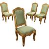 Quattro Sedie Antiche Stile Barocchetto fine '800 Legno Intagliato