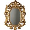 Specchiera Antica in Stile Barocco '900 Legno Intagliato Dorato Decori