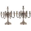 Candelabri Antichi Argento 7 Fiamme Milano Anni 30 Decori floreali