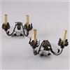 Coppia di Applique Antiche a 2 Luci Metallo Italia XX Secolo