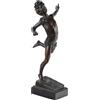 Figura Antica Ragazzo che Balla G. Renda Primi '900 Bronzo Base Legno