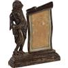 Porta Cartiglio Antico e Statuina Ultimo Quarto '700 Legno Intagliato