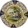 Piatto Antico da Parata Primi '900 Ceramica Smaltata Decoro Grottesche