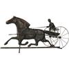 Statuetta Antica Cavallo da Corsa con Fantino Prima Metà '900 Rame