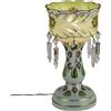 Lampada Antica da Tavolo Cristallo Boemia Cecoslovacchia '900 Pendenti