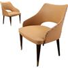 Poltroncine Vintage Anni 50-60 Legno Ebano Ottone Seduta imbottita