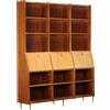 Libreria Vintage Anni 60 Impiallacciatura di Legno Esotico Ottone