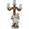 Candelabro Antico Porcellana Germania '800 Ceramiche antiche Tre luci