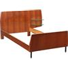 Letto Vintage Anni 60 Impiallacciatura Mogano Metallo Smaltato Vetro