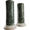 Coppia di Colonne Porta Busto Antiche in Marmo Verde Italia XIX Secolo