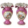 Vasi Antichi Porcellana KPM Germania '800 Rosa Decori oro Ceramiche