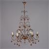 Lampadario Antico a 6 Luci Metallo Vetro Italia XX Secolo