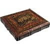 Scatola Antica 1890 Cina Canton Legno laccato Dipinta oro
