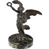Scultura Vintage Vittoria Alata Bronzo Italia Anni 20 Marmo circolare