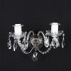 Applique Antica a 2 Luci '900 Bobeches Pendenti in Cristallo Lumi
