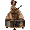 Automa Antico Giovane Donna e Chitarra Seconda Metà '800 Bronzo Dorato
