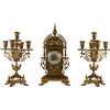 Trittico Orologio Antico Eclettismo '800 Bronzo Dorato Motivi Vegetali
