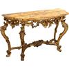 Consolle Barocchetto Antica Legno Dorato Piano Marmo XVIII Secolo