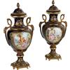Vasi Antichi Metà '900 Porcellana di Sèvres Bronzo Dorato Decori Oro