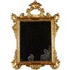 Specchio Antico '900 Cornice Legno Intagliato Dorato Motivi Floreali