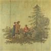 Pannelli Dipinti Antichi Olio su Tavola Scene Pastorali '800 Legno
