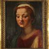 Dipinto Antica Testa Femminile Andrea del Sarto '500 Tempera su Tavola