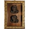 Composizione Sculture Antiche Lignee Italia '800 Cornice dorata Tavola
