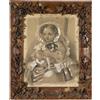 Dipinto Ritratto Antico Bimba con Cagnolino Biacca su carta Quadro 800