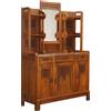 Credenza Vintage con Alzata Liberty '800-'900 Legno di Rovere Specchio