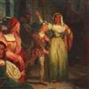 Dipinto Antico Soggetto Storico Italia 800 Quadro Olio su tela Cornice
