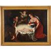 Dipinto Antico '600 Adorazione del Bambin Gesù Pittura Olio su Tela
