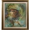 Dipinto Antico '900 Carlo Jacono Volto maschile Olio su Tela Cornice