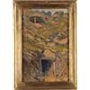 Dipinto Antico Alfonso Corradi 1916 Paesaggio Olio su Cartone Cornice