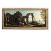 Dipinto Antico Capriccio Architettonico Italia 700 Quadro Olio su tela