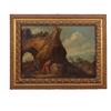 Dipinto Antico Paesaggio San Gerolamo Olio su tela Italia Quadro '600