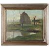 Dipinto Contemporaneo Paesaggio G. Zocchi Olio su tavola Quadro Italia