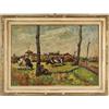 Dipinto Antico Paesaggio Brianzolo '900 Olio su tela Cornice antica