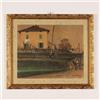 Dipinto di Paesaggio con Casolare e Figure | Pittura Novecento Quadro