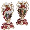 Coppia Vasi Antichi in Vecchia Parigi '800 Porcellana Oro Zecchino