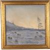 Dipinto di Guido Cinotti Paesaggio invernale Arte Novecento