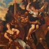 Dipinto Antico '600 Il Ratto delle Sabine Pittura Olio su Tela Cornice