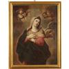 Quadro Antico Dipinto con Soggetto Sacro Olio su Tela XVIII Secolo