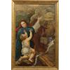 Quadro Antico Dipinto con Figure Olio su Tela XVIII-XIX Secolo