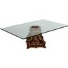 Tavolo Stile Antico Legno Laccato Dorato Piano Vetro Italia XX secolo