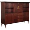 Mobile Vintage Anni 50 Legno Impiallacciato Mogano Tinto Decori Ottone